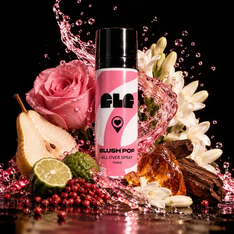 FLF BLUSH POP with rose, tuberose, pear, pink pepper and amber